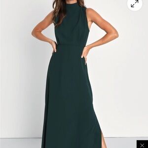 Lulu's Dark Green Maxi Dress